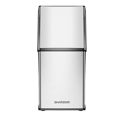 الفضة 304 الفولاذ المقاوم للصدأ مطحنة القهوة الكهربائية غطاء الصحافة زر مطحنة حبوب البن مطحنة