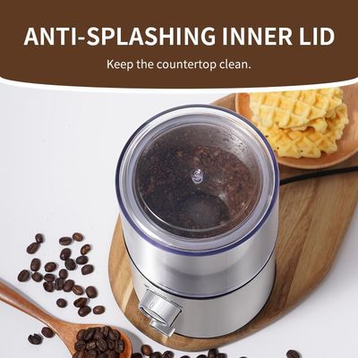 مطحنة القهوة الكهربائية متعددة الوظائف في المملكة المتحدة بسعة 80 جرام مع كوب مطحنة قابل للإزالة
