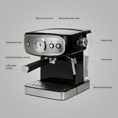 1.25L بطارية قابلة للإزالة تعمل بالطاقة آلة القهوة مقياس الضغط آلة frother الحليب باخرة